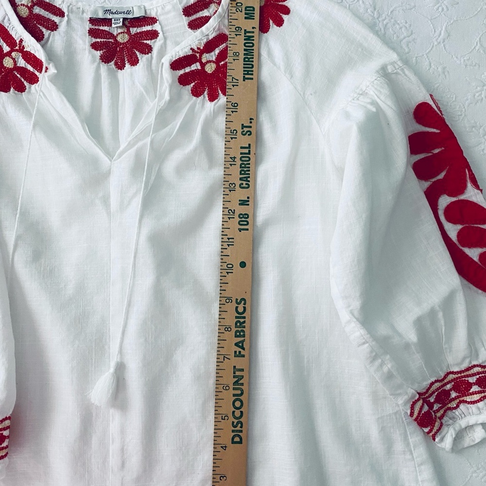 Madewell bohemian embroidered peasant top CS - Picture 4 of 6